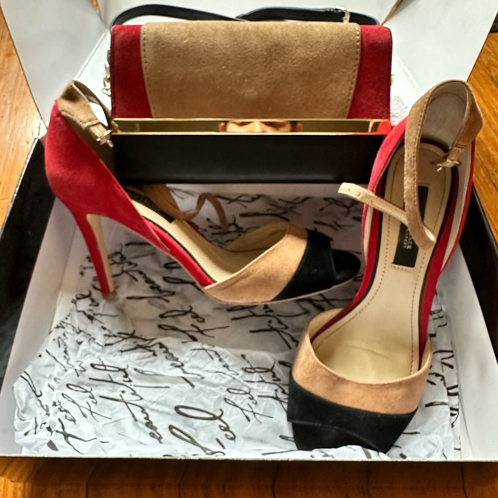 white house black market heels with bag